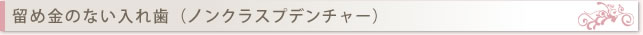 留め金のない入れ歯（ノンクラスプデンチャー）